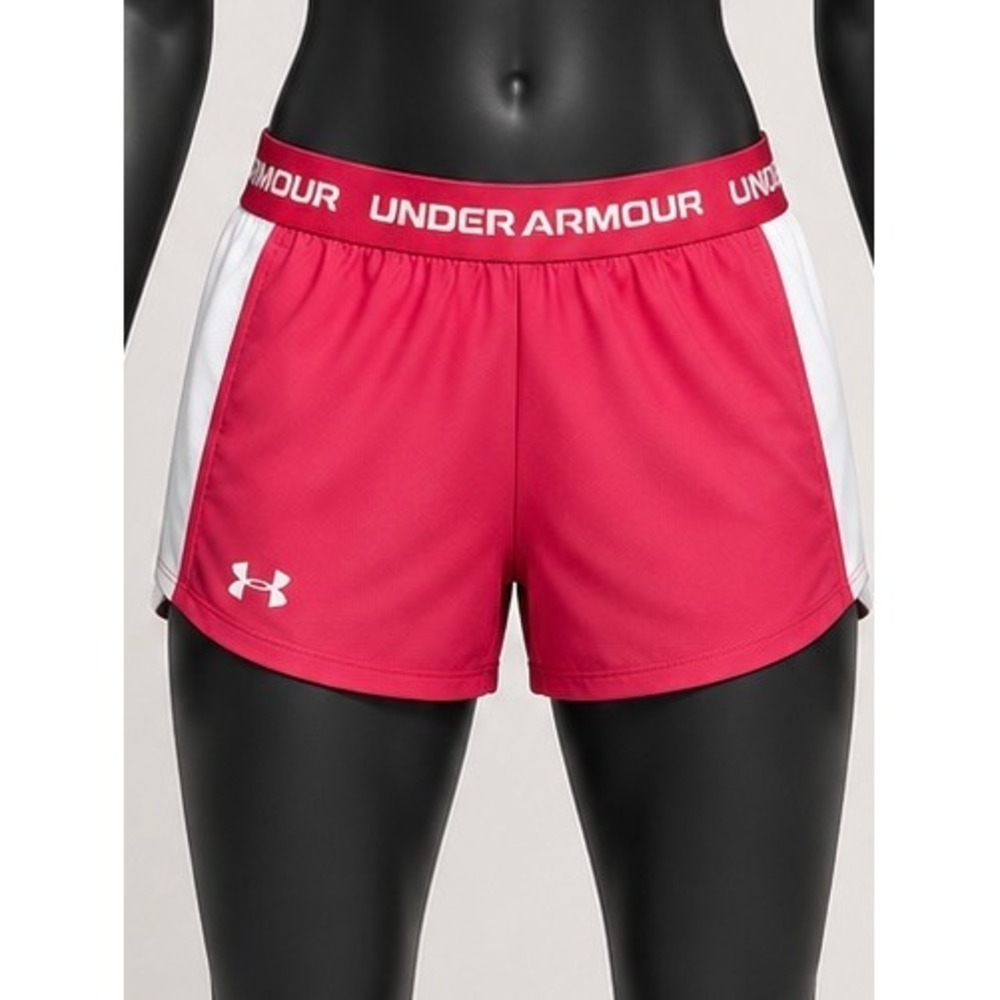 Under‎ Armour Girls Youth XL Pink White Athletic Shorts 1390075 672 Sporty Gym